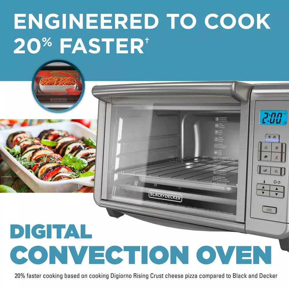 Best Sale π BLACK+DECKER 1500 W 6-Slice Stainless Steel Countertop Toaster Oven With Built-In Timer π₯° - Image 3