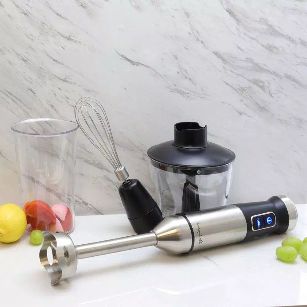 Outlet π― MegaChef 4-in-1 Multi-Purpose 2-Speed Stainless Steel Immersion Blender With Chopper And Whisk Attachment π - Image 5