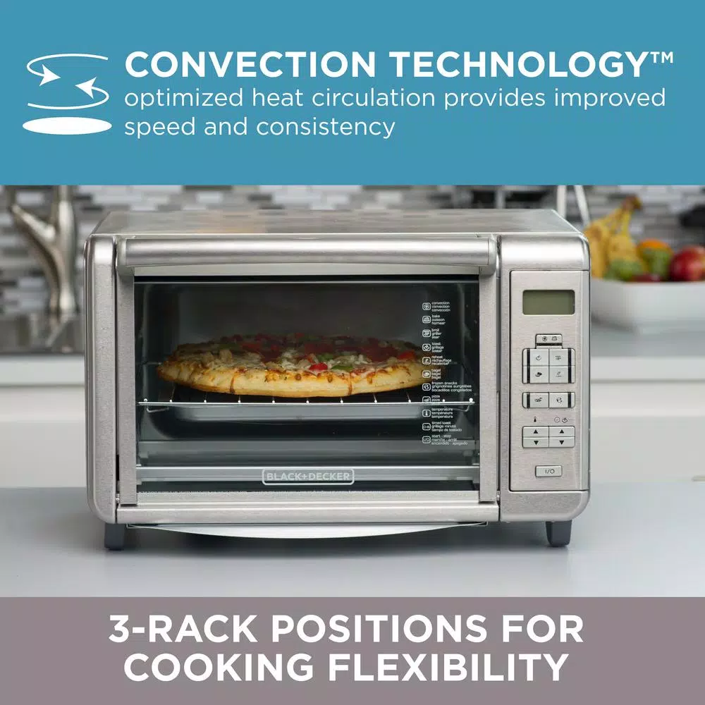 Best Sale π BLACK+DECKER 1500 W 6-Slice Stainless Steel Countertop Toaster Oven With Built-In Timer π₯° - Image 5