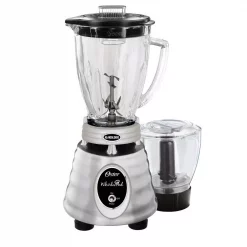 Brand new 🔔 Oster Whirlwind Heritage Blend 48 Oz. 1000 Plus 2 Speed Blender In Chrome With Food Processor And Glass Blender Jar 🥰