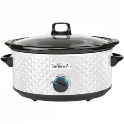 Best Sale ⌛ Brentwood Appliances Diamond 7 Qt. Pearl Slow Cooker With Tempered Glass Lid 👏