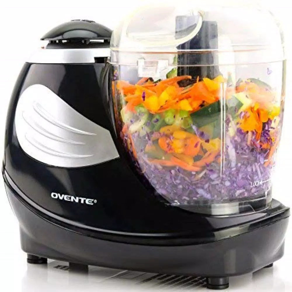 New β€οΈ Ovente 1.5-Cup Single Speed Black Mini Food Processor Chopping Blade, Mixer, Shredding/Slicing Disc π - Image 5