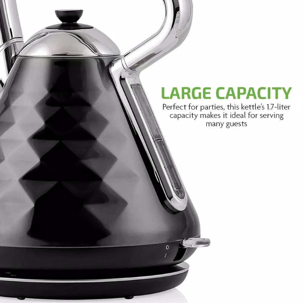 Wholesale π Ovente 7.1-Cup Black Electric Kettle With Boil-Dry Protection And Auto Shut-Off, Cleo Collection (KS755B) π - Image 3