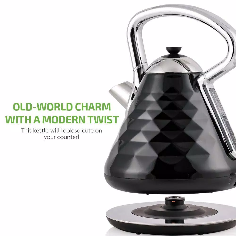 Wholesale π Ovente 7.1-Cup Black Electric Kettle With Boil-Dry Protection And Auto Shut-Off, Cleo Collection (KS755B) π - Image 4