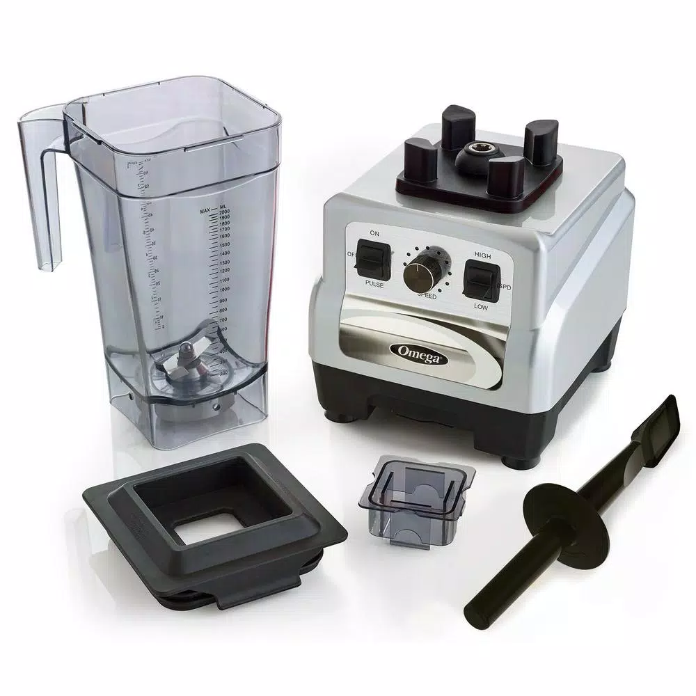 Buy β¨ Omega 3 HP 64 Oz. Variable 10-Speed Silver Blender With Container β€οΈ - Image 2