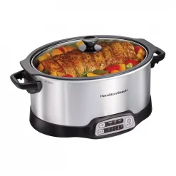 New 👏 Hamilton Beach Stovetop Sear And Cook 6 Qt. Stainless Steel Slow Cooker 😀