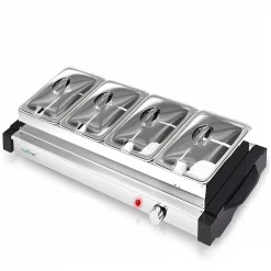 Top 10 🔥 NutriChef Single Burner 8.5 In. Stainless Steel Electric Food Warming Tray Buffet Server Hot Plate (4-Plate Tray Style) 😍