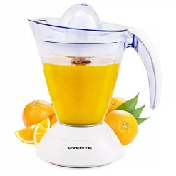 Best Pirce 😉 Ovente 25-Watts 34 Oz. Capacity White Electric Citrus Juicer 2 Auto-Reversing Cones Pressure ✨