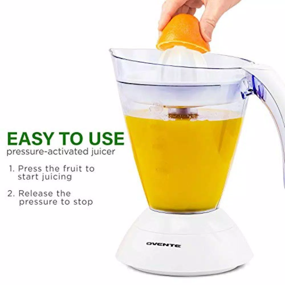Best Pirce π Ovente 25-Watts 34 Oz. Capacity White Electric Citrus Juicer 2 Auto-Reversing Cones Pressure β¨ - Image 3