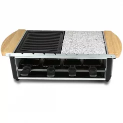 Coupon β¨ NutriChef 5.8 Sq In. Black Raclette Grill, 2-Tier Party Cooktop, Stone Plate And Metal Grills π