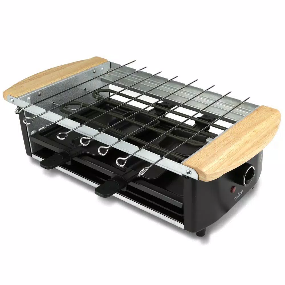 Coupon β¨ NutriChef 5.8 Sq In. Black Raclette Grill, 2-Tier Party Cooktop, Stone Plate And Metal Grills π - Image 2