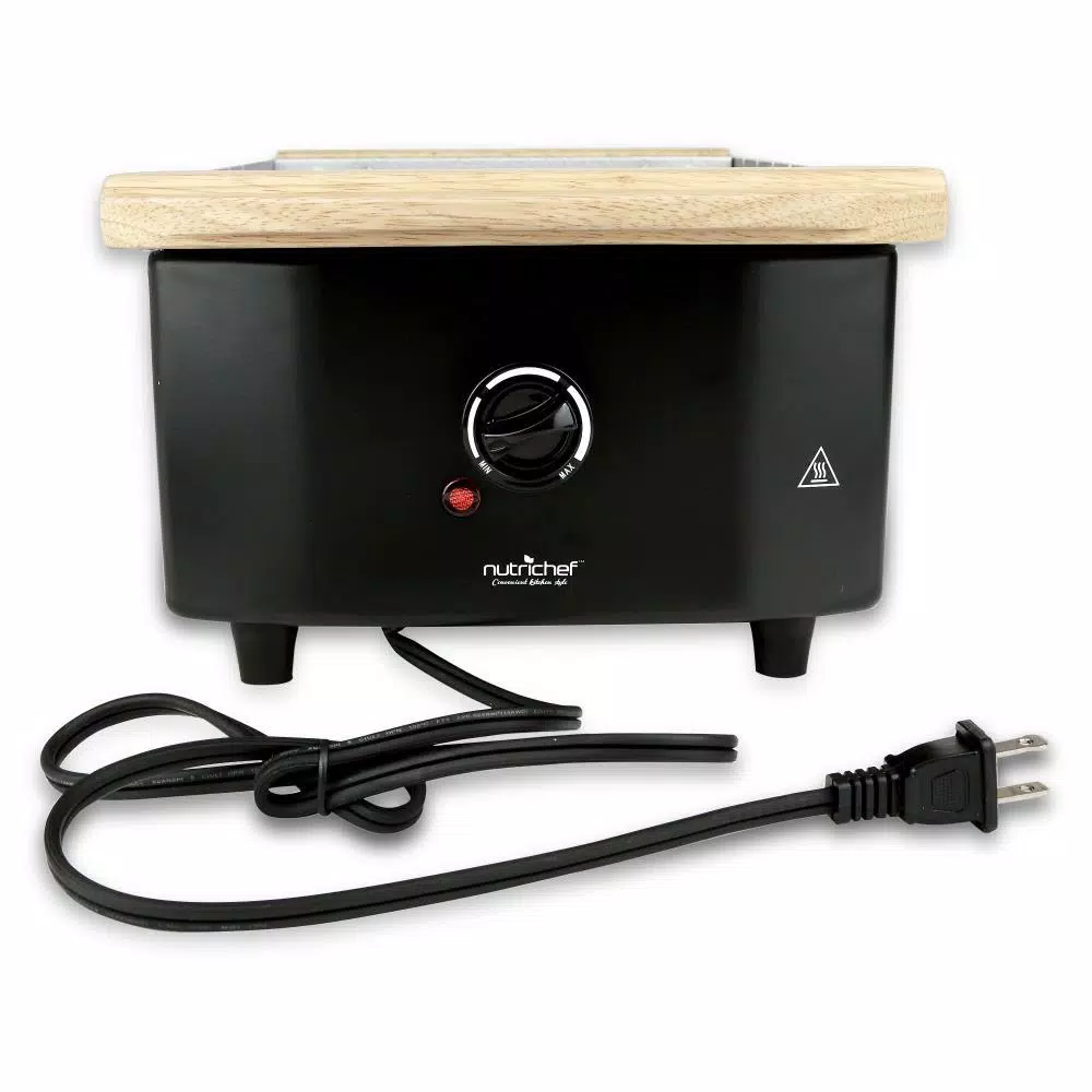 Coupon β¨ NutriChef 5.8 Sq In. Black Raclette Grill, 2-Tier Party Cooktop, Stone Plate And Metal Grills π - Image 3