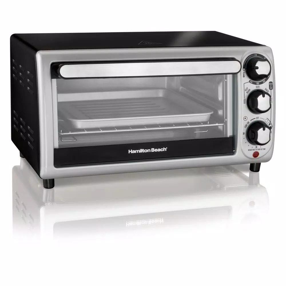 Best Pirce ๐ Hamilton Beach 1100 W 4-Slice Stainless Steel And Black Toaster Oven ๐ฅฐ - Image 2
