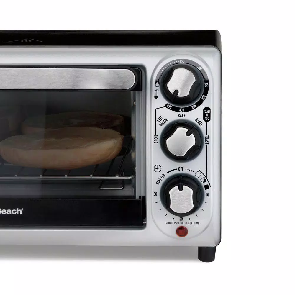 Best Pirce ๐ Hamilton Beach 1100 W 4-Slice Stainless Steel And Black Toaster Oven ๐ฅฐ - Image 4