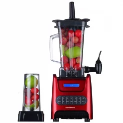 Budget 👍 Ovente 13.5 Oz. 1000-Watt Red Robust Professional Blender With BPA Free, Blender Jar Travel Mug And Tamper 🎁