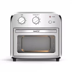 Best Sale 🌟 Boyel Living 11 Qt. Silver Stainless Steel Air Fryer With Temperature&Time Knob, Fry Oil-Free, Roast, Bake, 4 Accessories & Recipes ✔️