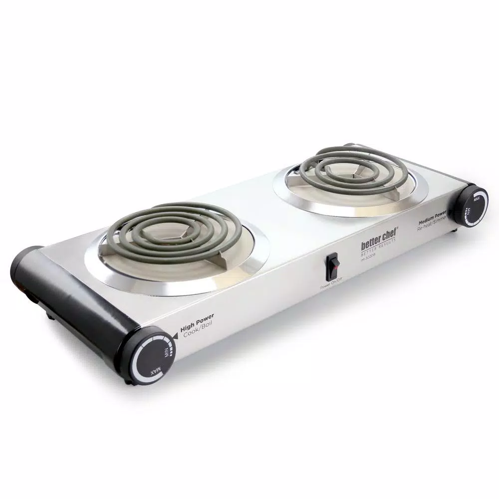 Hot Sale โจ Better Chef 2-Burner Stainless Steel 9 In. Dual Electric Burner Cooktop ๐