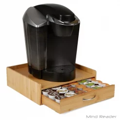 Best Sale 🎉 Mind Reader 32-Capacity Bamboo Brown K-Cup Storage Drawer With Lip Panel 🎉