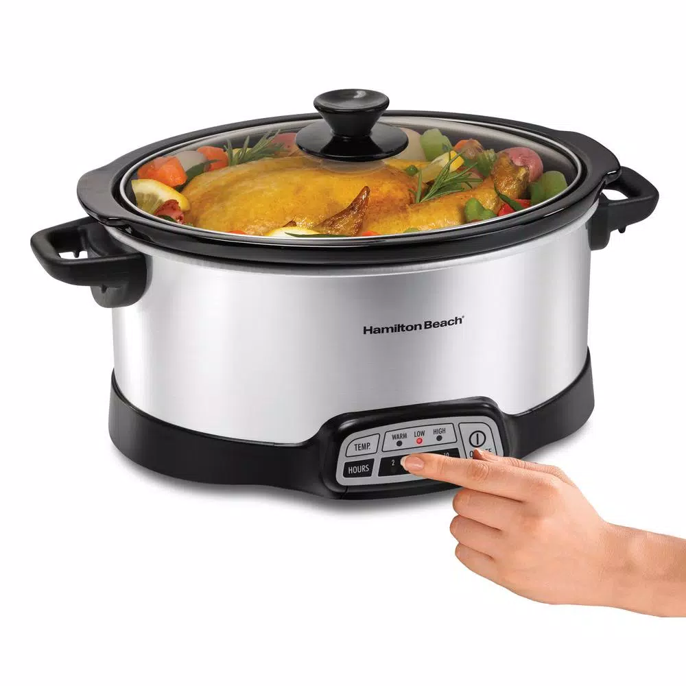 Best Sale π Hamilton Beach 7 Qt. Programmable Stainless Steel Slow Cooker With Built-In Timer And Temperature Settings π - Image 5