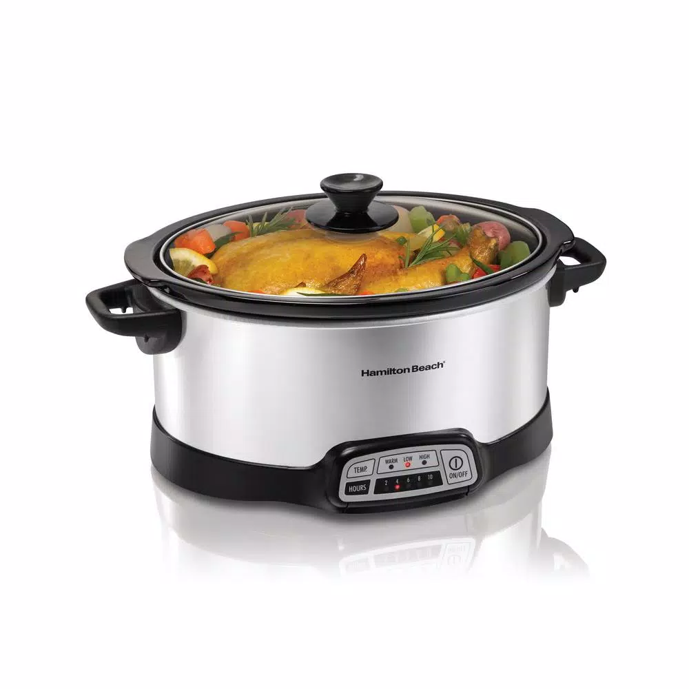 Best Sale π Hamilton Beach 7 Qt. Programmable Stainless Steel Slow Cooker With Built-In Timer And Temperature Settings π - Image 6