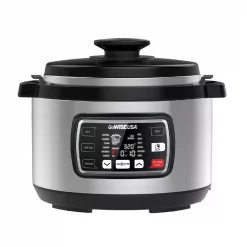 Outlet ✔️ GoWISE USA Ovate 9.5 Qt. Stainless Steel Oval Electric Pressure Cooker With 6-Accessories And 50-Recipes 🎉