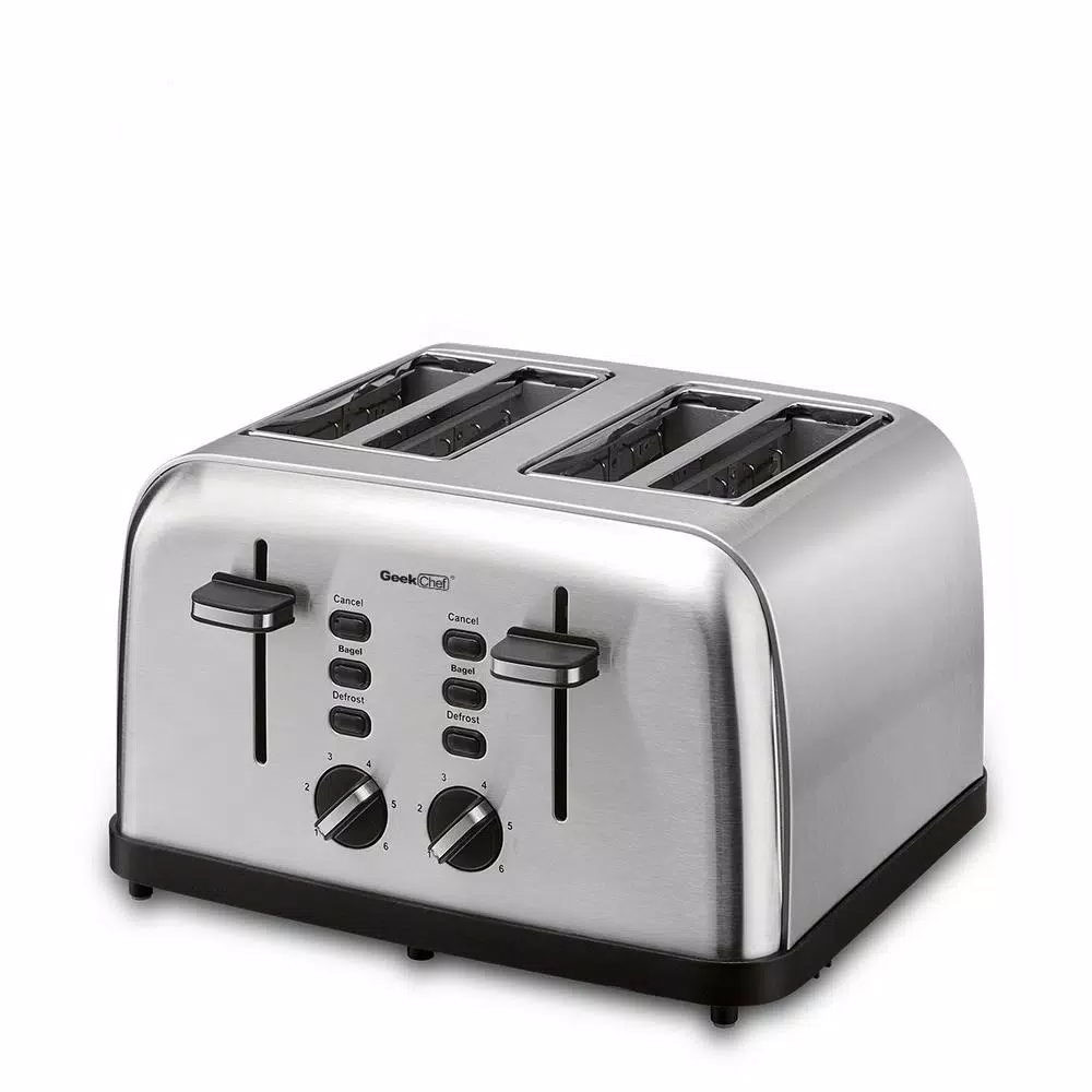 Best reviews of π Boyel Living 1500 W 4-Slice Silver Wide Slot Toaster With Dual Control Panels π