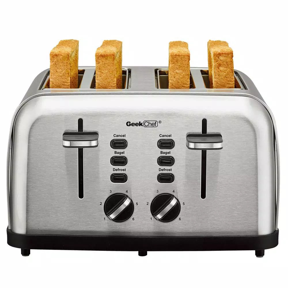Best reviews of π Boyel Living 1500 W 4-Slice Silver Wide Slot Toaster With Dual Control Panels π - Image 4