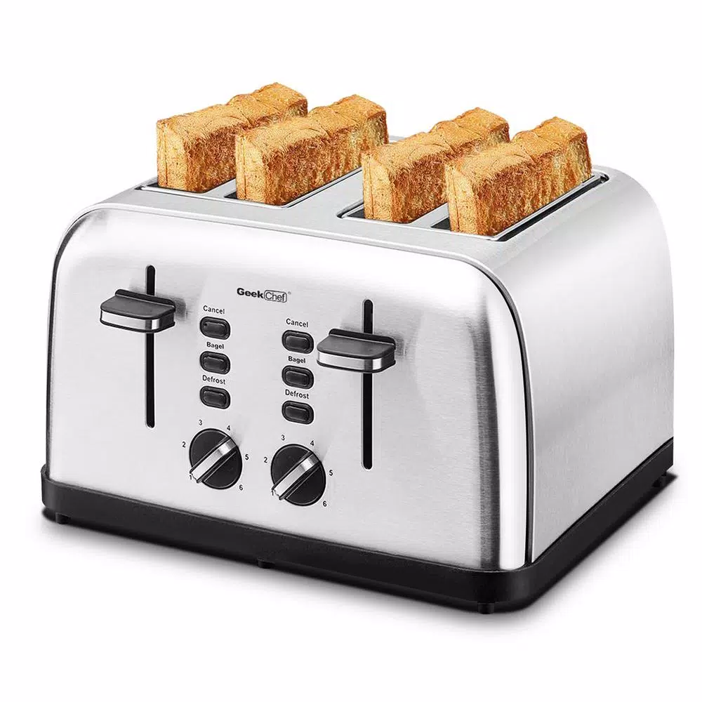Best reviews of π Boyel Living 1500 W 4-Slice Silver Wide Slot Toaster With Dual Control Panels π - Image 10