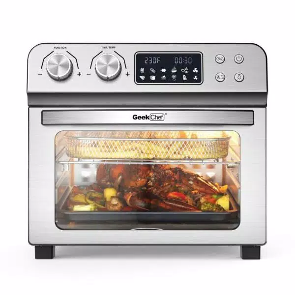 Outlet π Boyel Living 24 Qt. Silver Stainless Steel Electronic Convection Air Fryer Toaster Oven With Accessories & Recipes Included π - Image 3