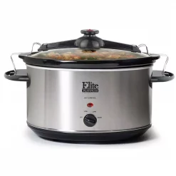 New 🛒 Elite Platinum 8.5 Qt. Stainless Steel Slow Cooker With Locking Lid ✔️