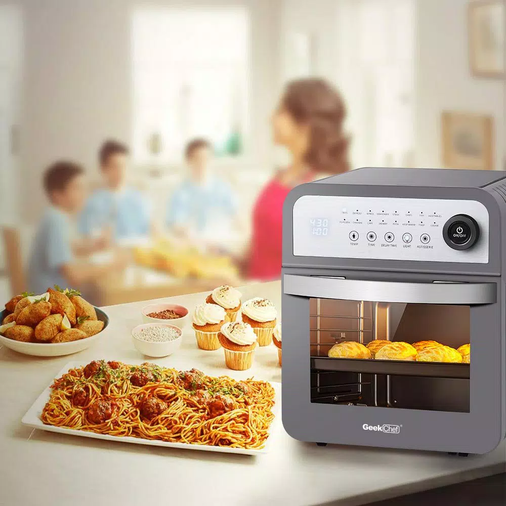 Hot Sale β€οΈ Boyel Living 13 Qt. Gray Stainless Steel Air Fryer Oven With Rotisserie And Dehydrator, 8 Cooking Accessories Kits π― - Image 6