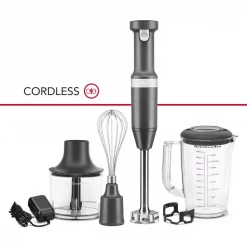 Discount ✨ KitchenAid Cordless Variable Speed Charcoal Grey Hand Blender With Chopper And Whisk Attachment 🤩