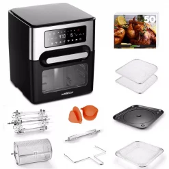 New 🛒 GoWISE USA 1700W 12.7 Quart Air Fryer Toaster Oven Select With Rotisserie And Dehydrator Features And Accessories, Black 🎁