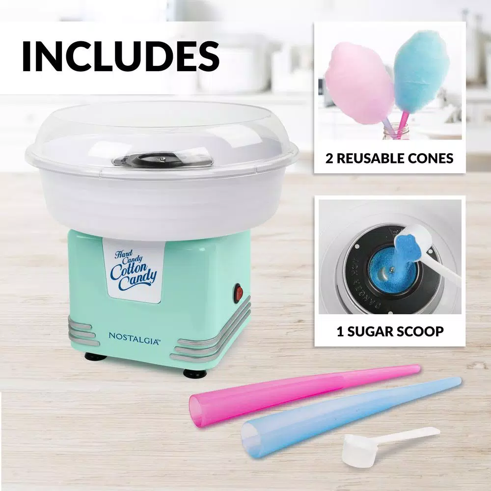 Best Pirce π₯° Nostalgia Retro Aqua Hard And Sugar Free Cotton π¬ Candy Maker With Cotton π¬ Candy Cones π - Image 3