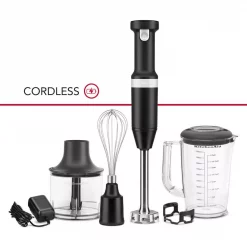 Budget π KitchenAid Cordless Variable Speed Black Matte Hand Blender With Chopper And Whisk Attachment βοΈ