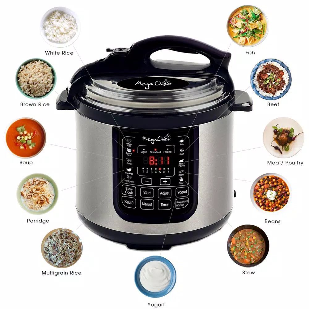 Best deal π MegaChef 8 Qt. Stainless Steel Electric Pressure Cooker With Stainless Steel Pot π - Image 2