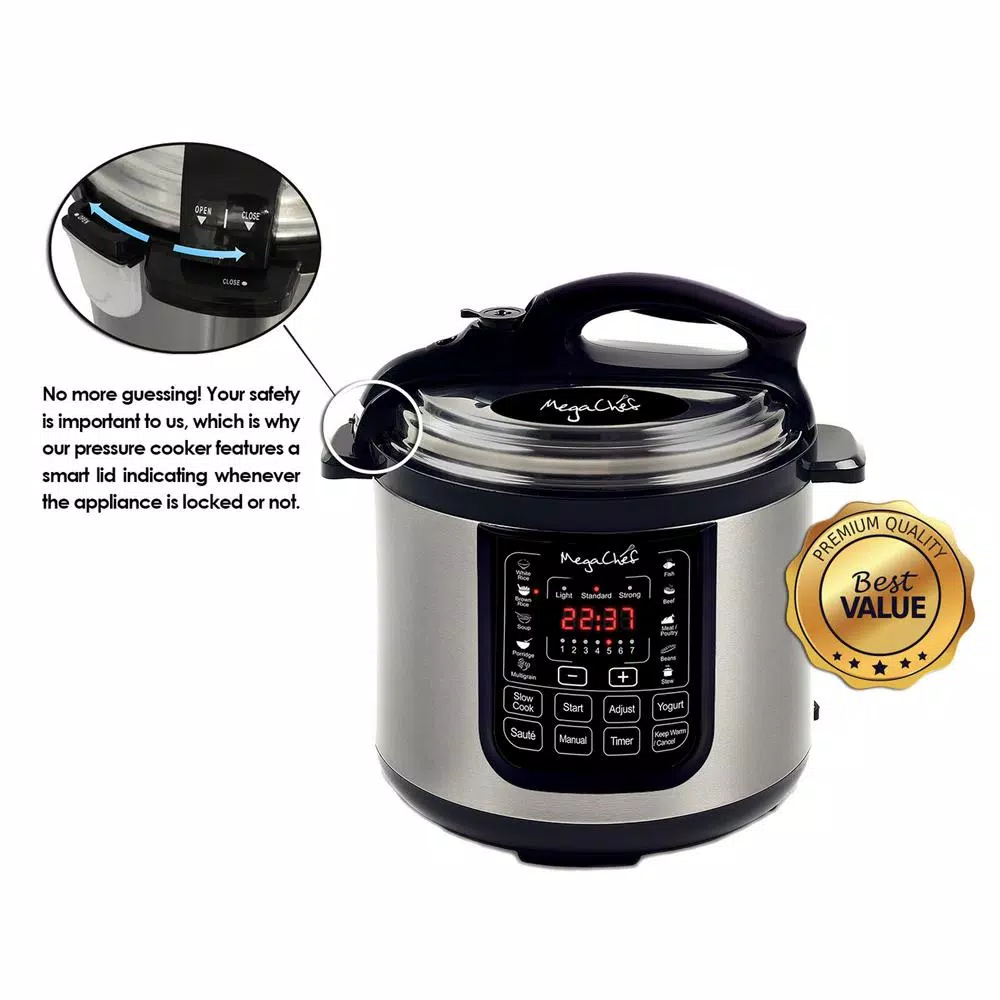 Best deal π MegaChef 8 Qt. Stainless Steel Electric Pressure Cooker With Stainless Steel Pot π - Image 4